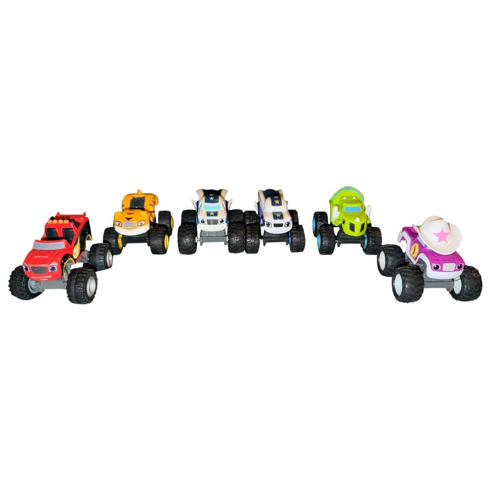 Blaze and the Monster Machines Toy Vehicle Lot of 6 Blaze Zeg Starla Stripes